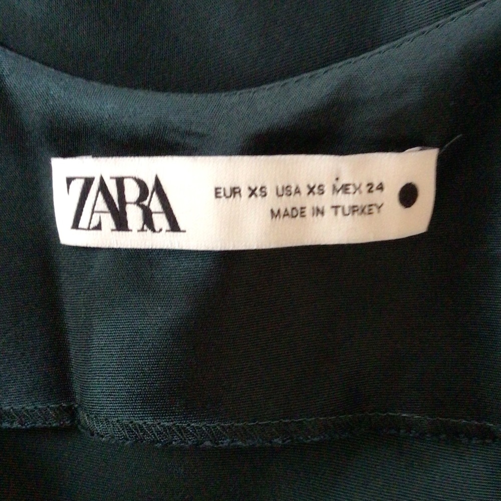 Zara NWOTS dark green maxi slip dress size XS - Picture 5 of 7